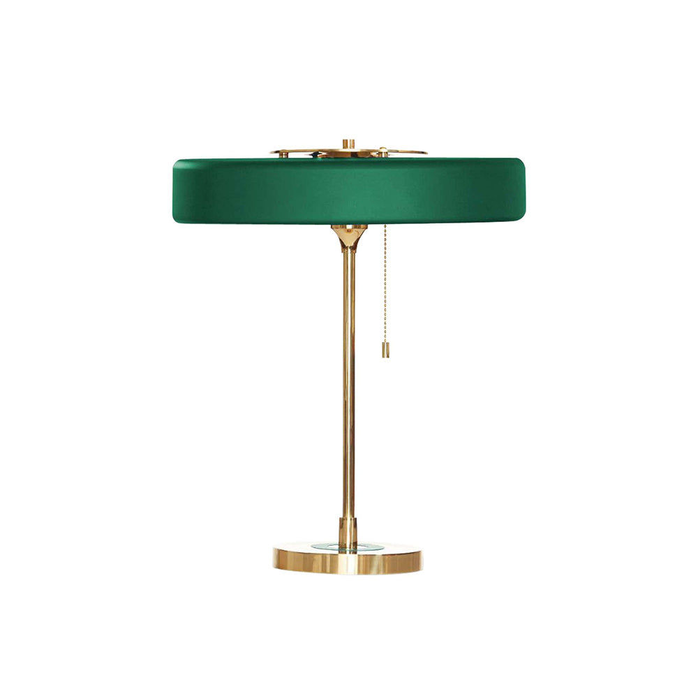 Modern Table Lamp  Green Metal Shade With Brass Accent - Product detail 44