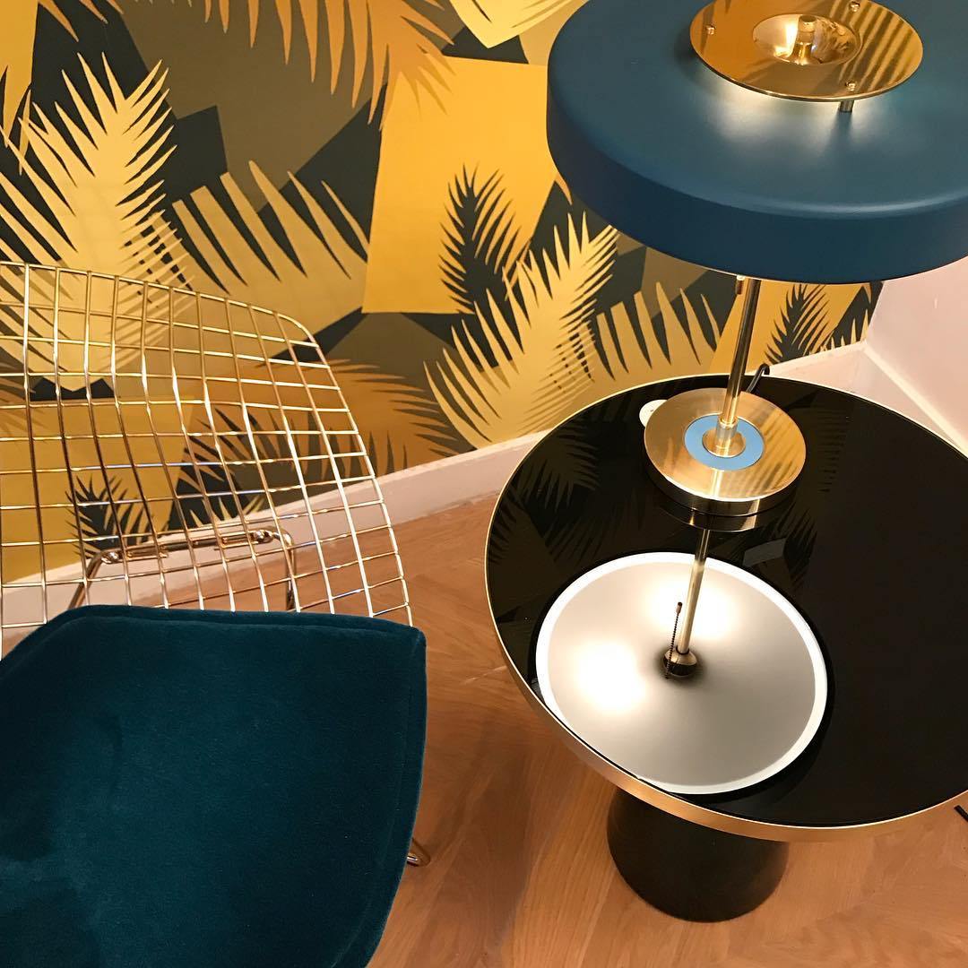 Modern Table Lamp  Green Metal Shade With Brass Accent - Product detail 26
