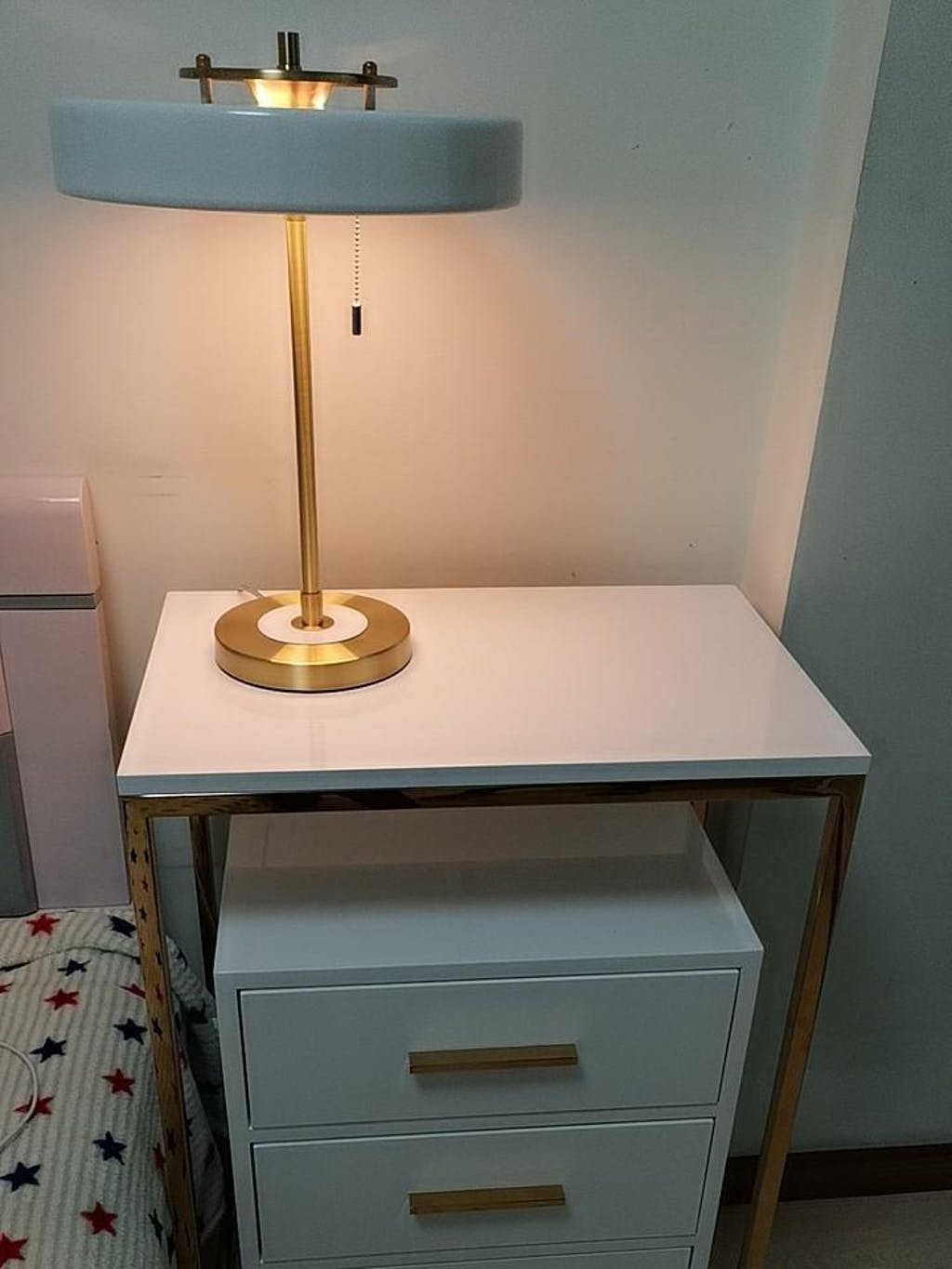Modern Table Lamp  Green Metal Shade With Brass Accent - Product detail 29