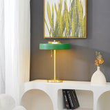 Modern Table Lamp  Green Metal Shade With Brass Accent - Product detail 9
