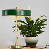Modern Table Lamp  Green Metal Shade With Brass Accent - Product detail 33