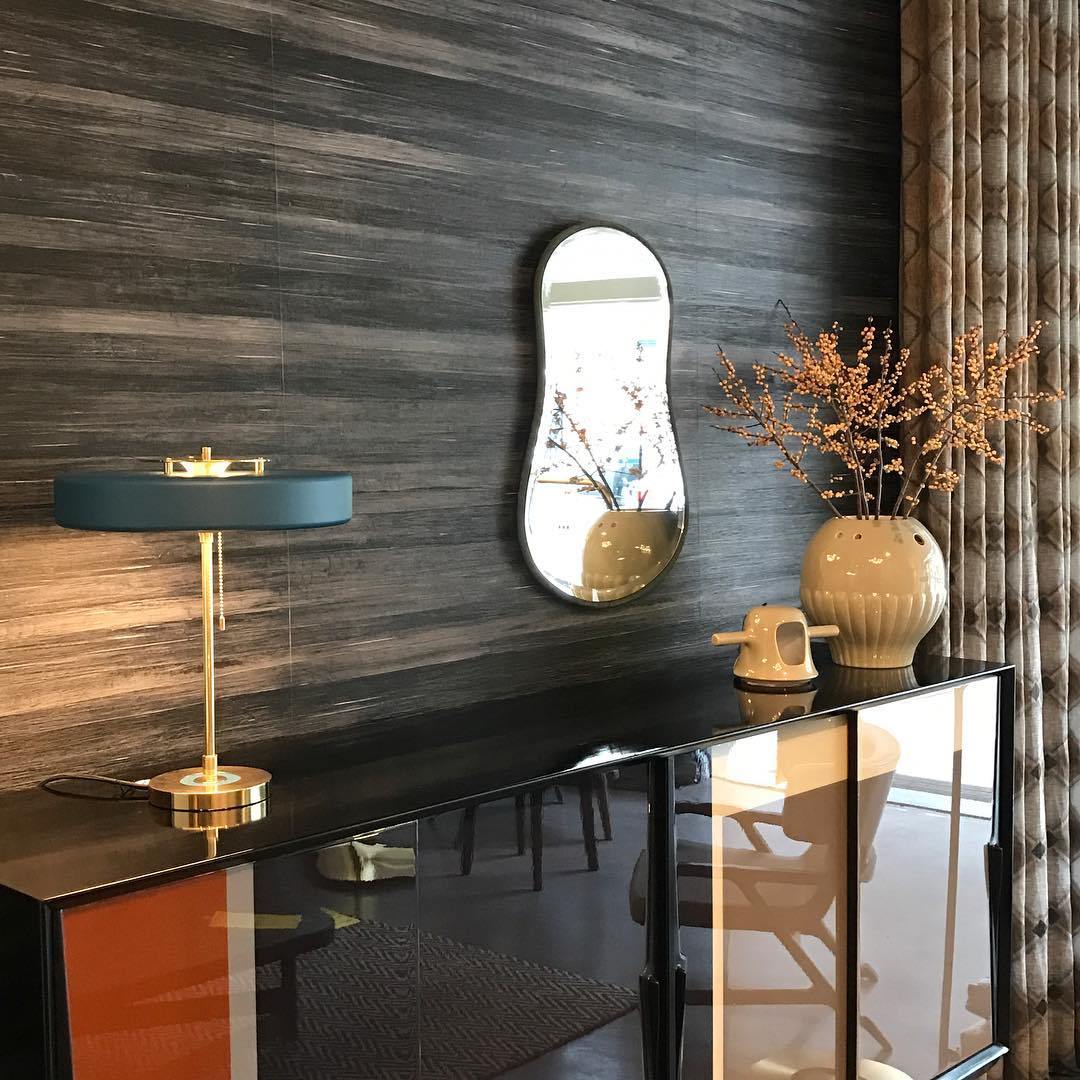Modern Table Lamp  Green Metal Shade With Brass Accent - Product detail 34