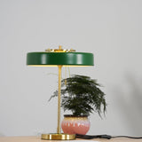 Modern Table Lamp  Green Metal Shade With Brass Accent - Product detail 35