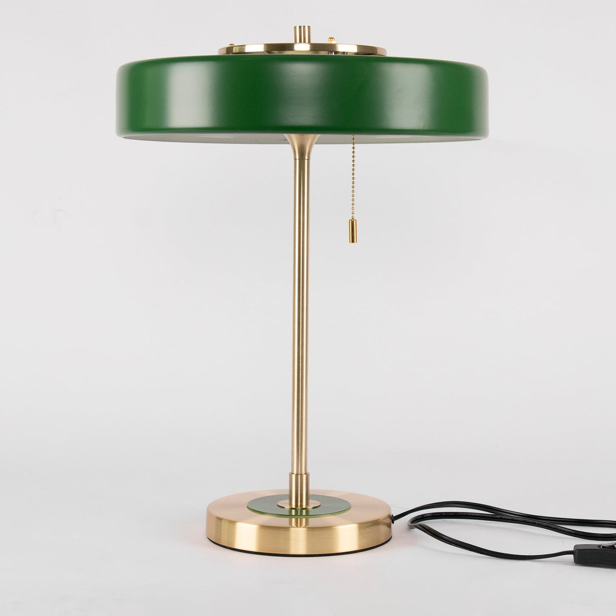 Modern Table Lamp  Green Metal Shade With Brass Accent - Product detail 27