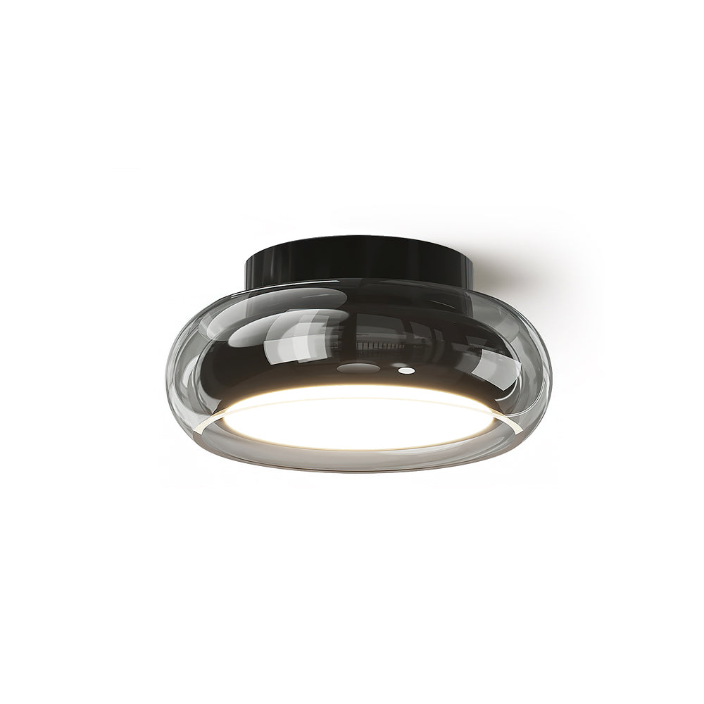 Modern Glass Ceiling Light  Rounded Edge Black Frame - Product detail 9