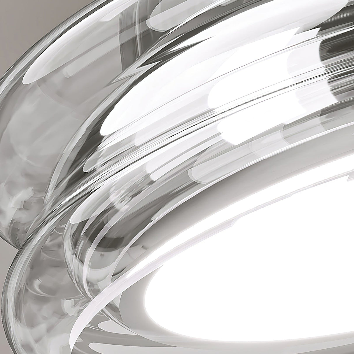Modern Glass Ceiling Light  Rounded Edge Black Frame - Product detail 8
