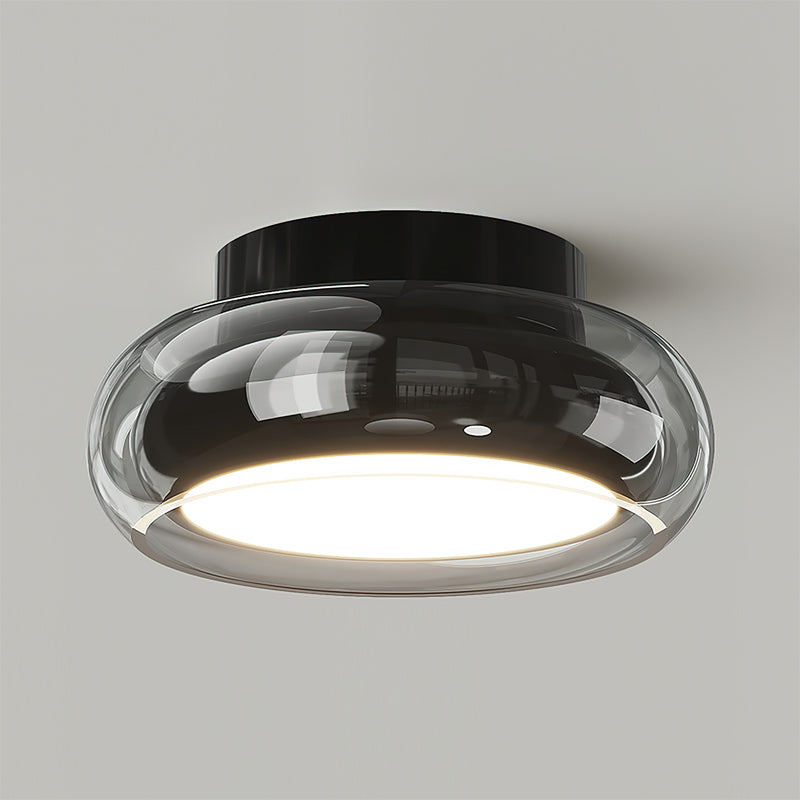 Modern Glass Ceiling Light  Rounded Edge Black Frame - Product detail 11