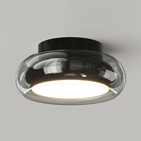 Modern Glass Ceiling Light  Rounded Edge Black Frame - Product detail 11