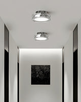 Modern Glass Ceiling Light  Rounded Edge Black Frame - Detailed view