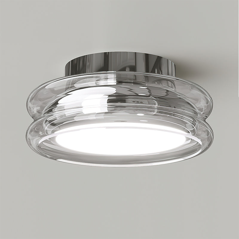 Modern Glass Ceiling Light  Rounded Edge Black Frame - Product detail 12