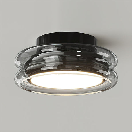 Modern Glass Ceiling Light  Rounded Edge Black Frame - Product detail 13