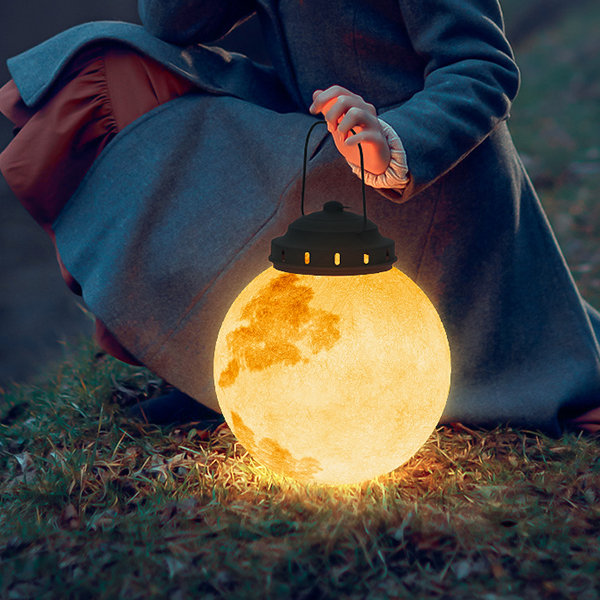Solar Garden Pendant Light  Moon-Inspired LED Globe Design - Detailed view