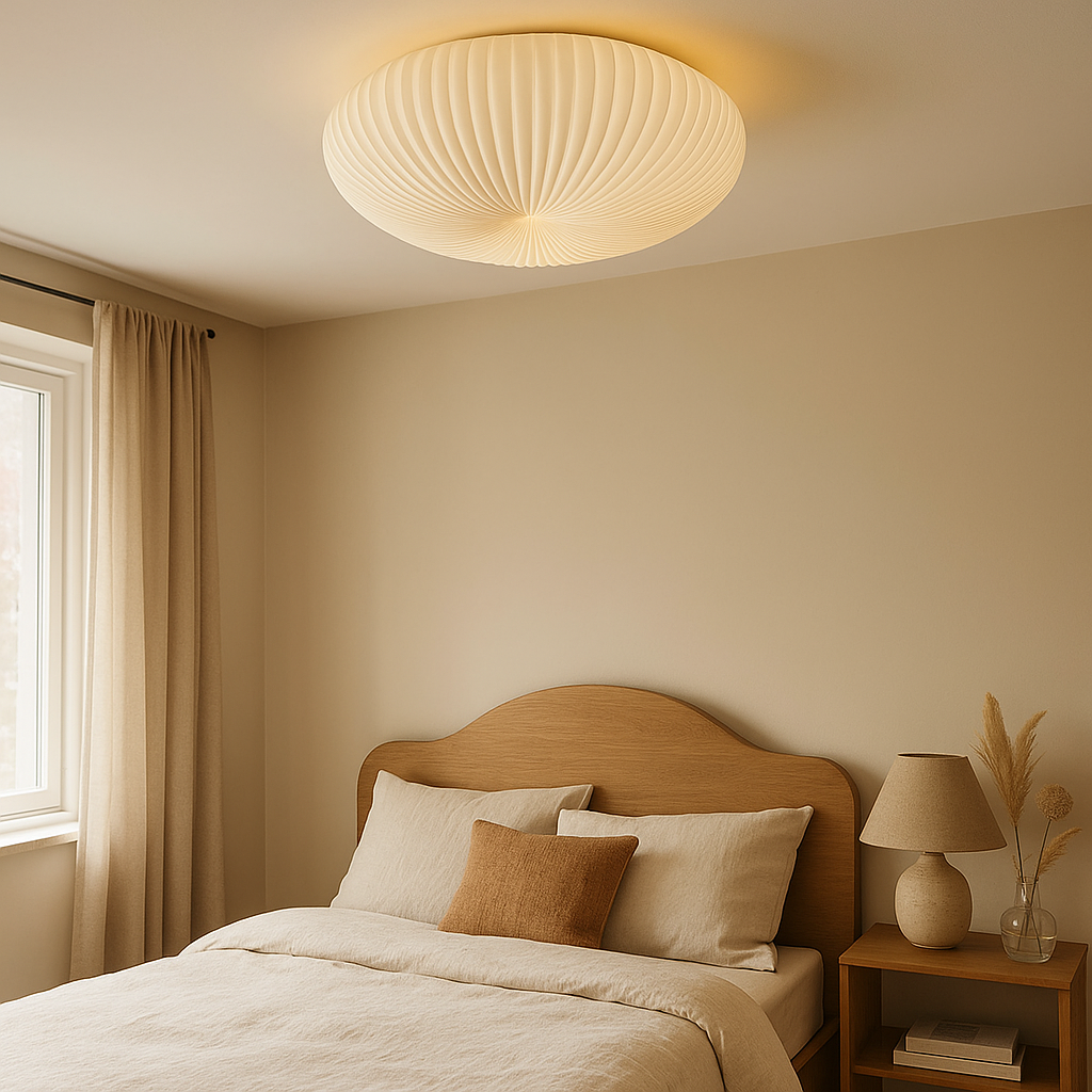 Pleated Ceiling Light  Modern Ribbed Design with Warm LED - Product detail 4