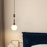 Italian Pendant Light  Wood and Glass Dome Design - Product detail 7