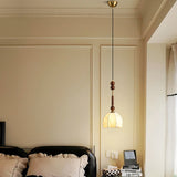 Italian Pendant Light  Wood and Glass Dome Design - Product detail 11