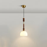 Italian Pendant Light  Wood and Glass Dome Design - Product detail 19