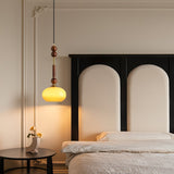 Italian Pendant Light  Wood and Glass Dome Design - Product detail 6