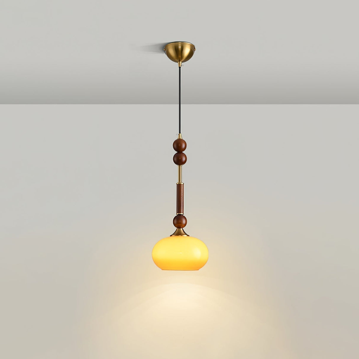 Italian Pendant Light  Wood and Glass Dome Design - Product detail 23