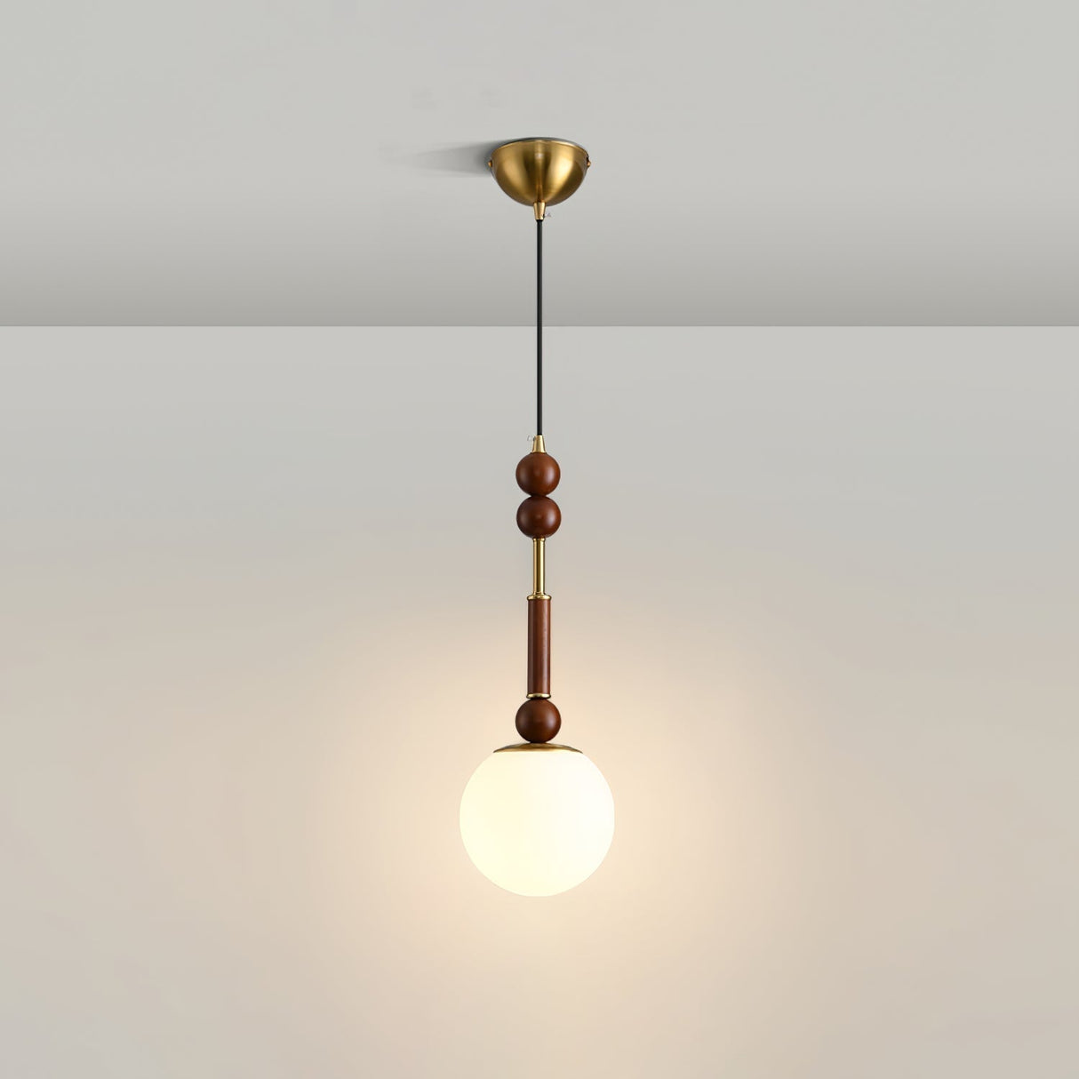 Italian Pendant Light  Wood and Glass Dome Design - Product detail 24