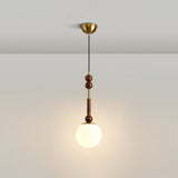 Italian Pendant Light  Wood and Glass Dome Design - Product detail 24