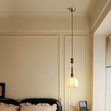 Italian Pendant Light  Wood and Glass Dome Design - Product detail 13