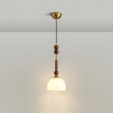 Italian Pendant Light  Wood and Glass Dome Design - Product detail 25