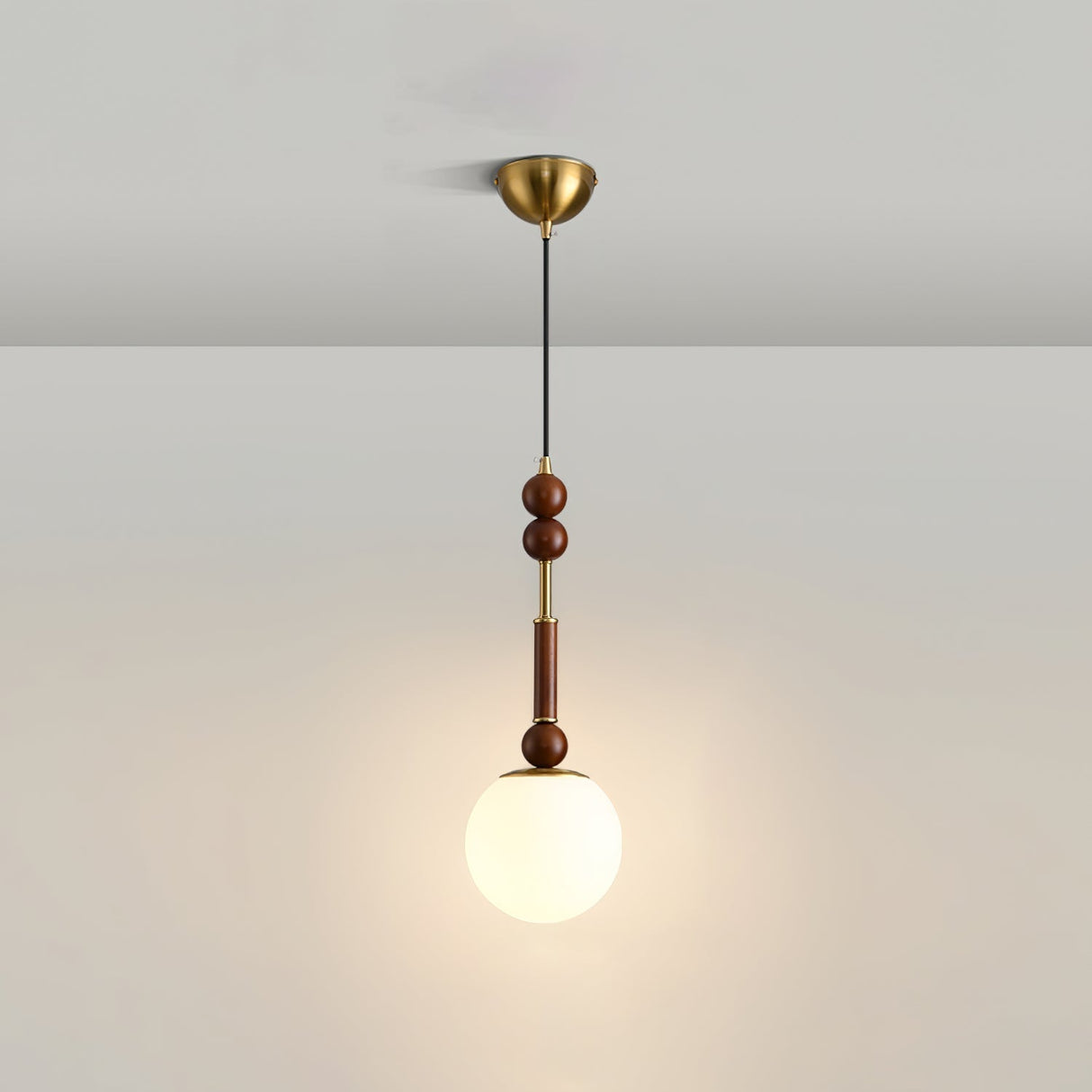 Italian Pendant Light  Wood and Glass Dome Design - Product detail 32