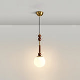 Italian Pendant Light  Wood and Glass Dome Design - Product detail 32
