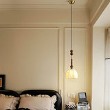 Italian Pendant Light  Wood and Glass Dome Design - Product detail 14