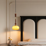 Italian Pendant Light  Wood and Glass Dome Design - Product detail 12