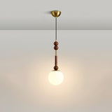 Italian Pendant Light  Wood and Glass Dome Design - Product detail 15