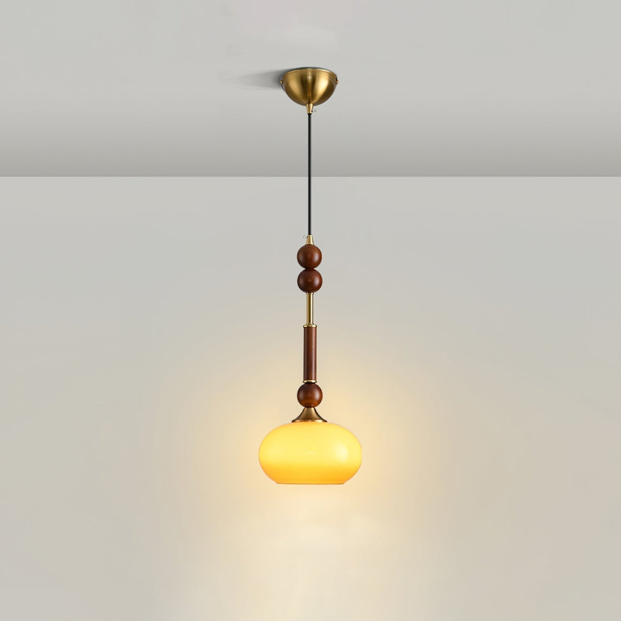 Italian Pendant Light  Wood and Glass Dome Design - Product detail 29