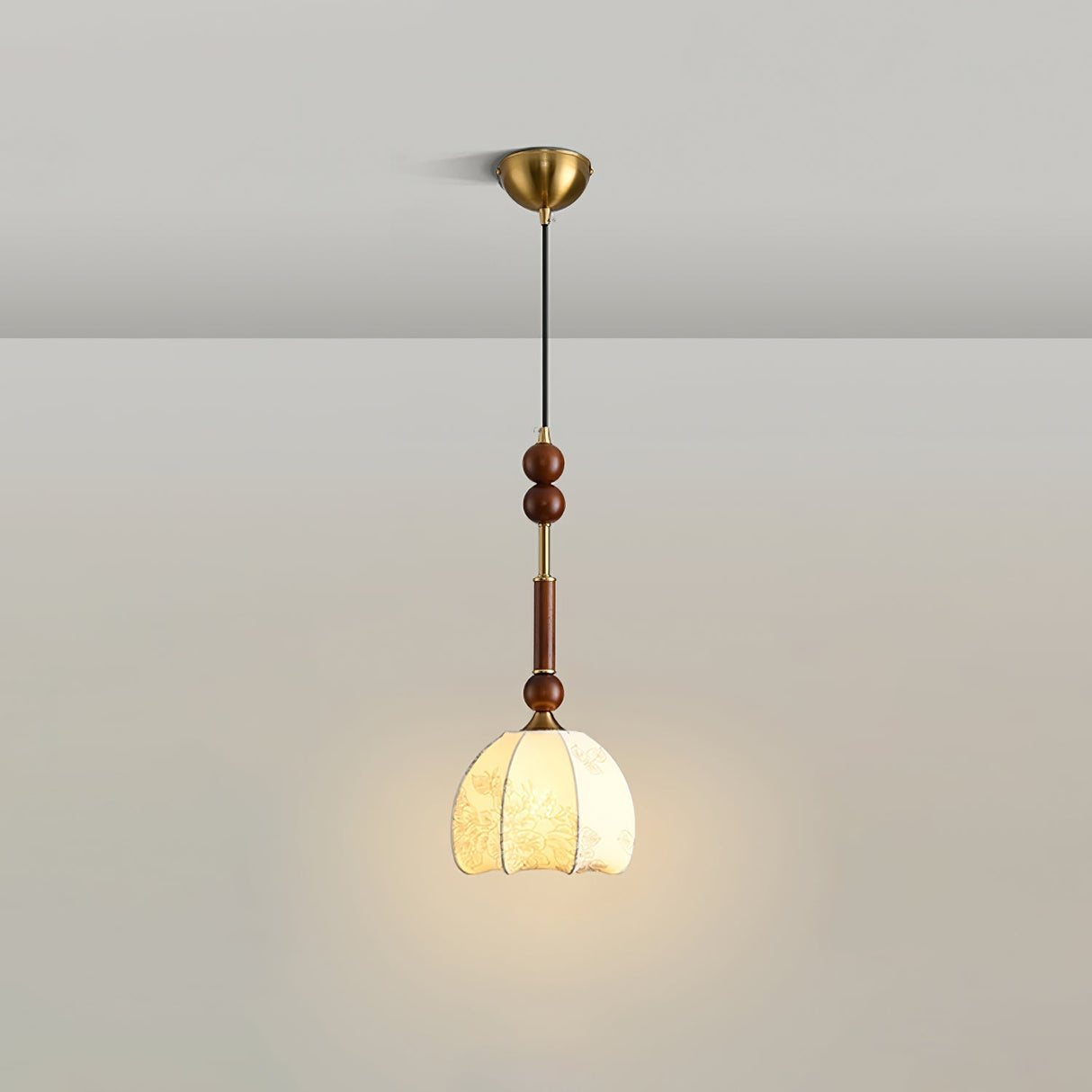 Italian Pendant Light  Wood and Glass Dome Design - Product detail 27