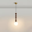 Italian Pendant Light  Wood and Glass Dome Design - Product detail 33