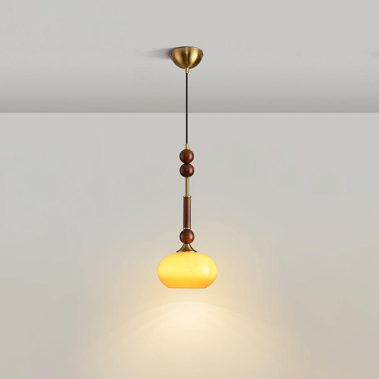 Italian Pendant Light  Wood and Glass Dome Design - Product detail 16