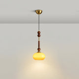 Italian Pendant Light  Wood and Glass Dome Design - Product detail 16