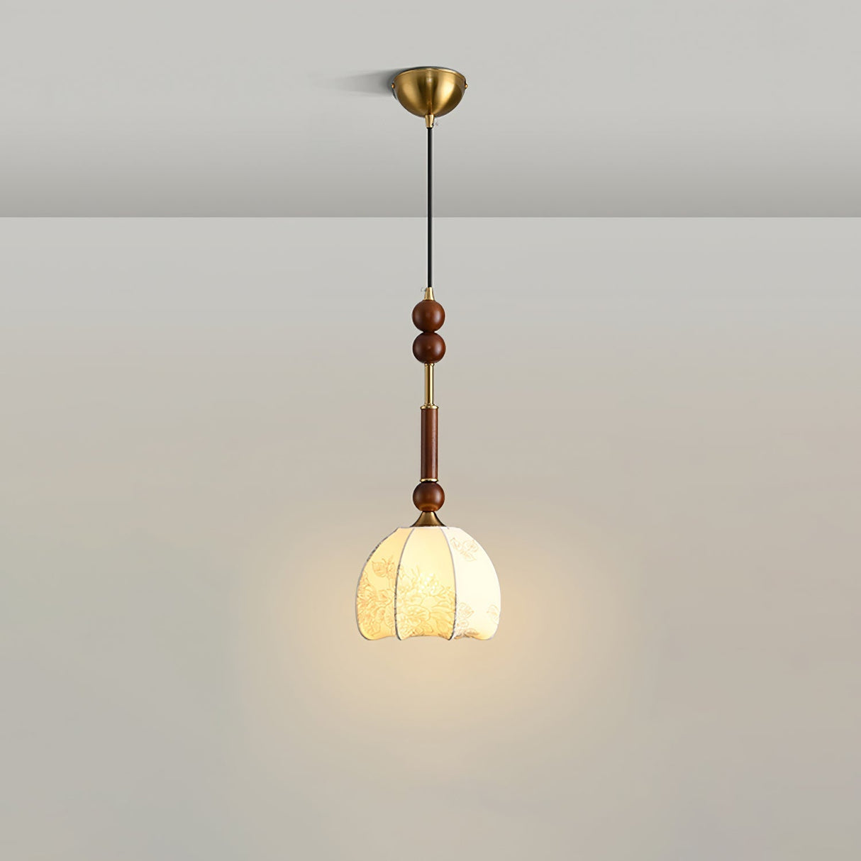 Italian Pendant Light  Wood and Glass Dome Design - Product detail 34
