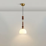 Italian Pendant Light  Wood and Glass Dome Design - Product detail 17