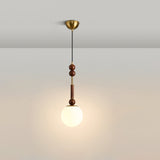 Italian Pendant Light  Wood and Glass Dome Design - Product detail 18