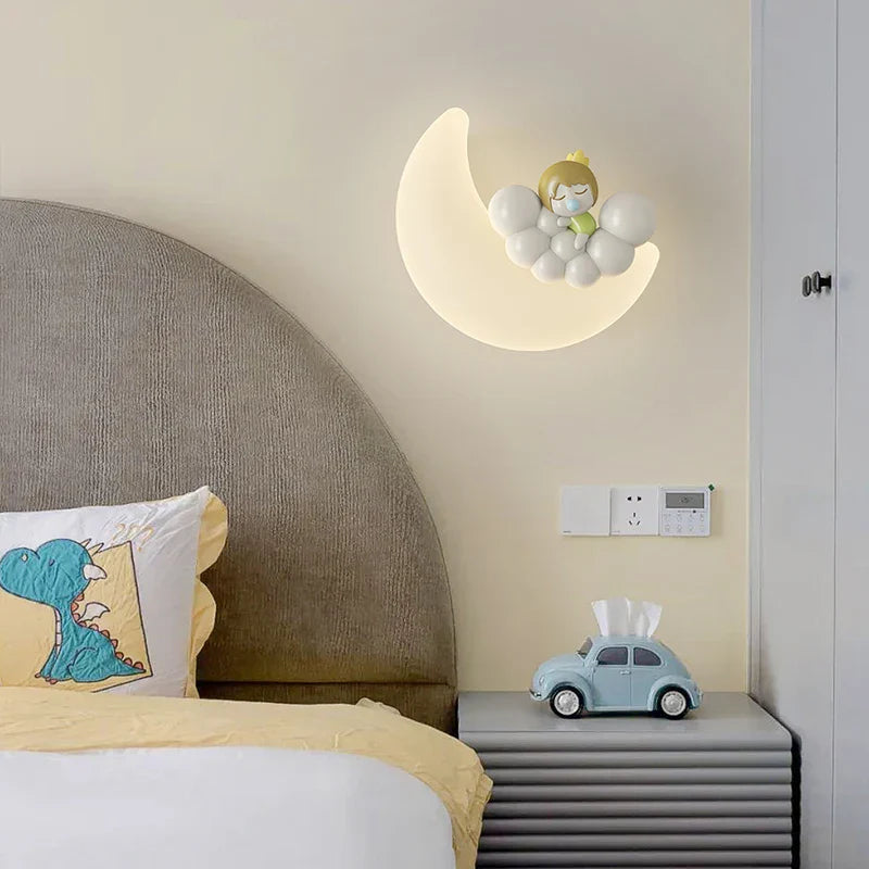 Kids Moon Wall Light  Charming Bear Design - Detailed view