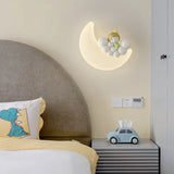 Kids Moon Wall Light  Charming Bear Design - Detailed view