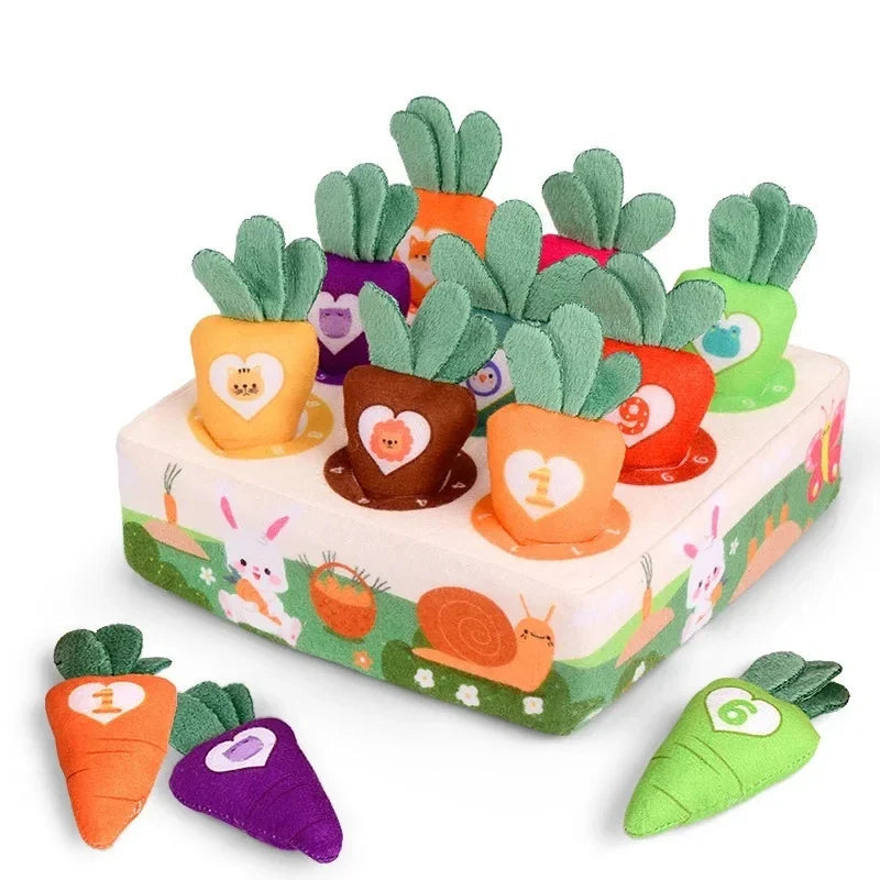 Montessori Carrot Plush Toy  Interactive Pull Root Sensory Learning Set - Product showcase