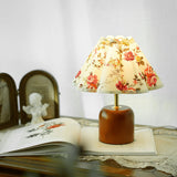 Vintage Table Lamp  Floral Fabric Shade With Wooden Base - Product detail 9