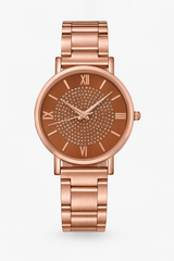 Rose Gold Watch  Crystal Embellished Purple Dial - Product example