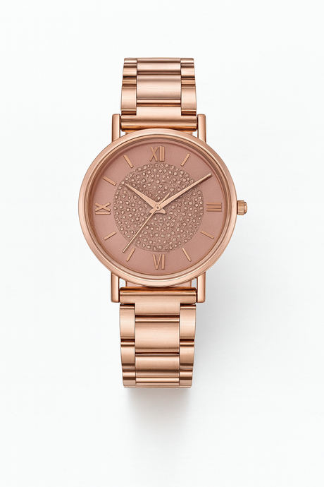 Rose Gold Womens Watch  Crystal Dial Roman Numerals - Product detail 4