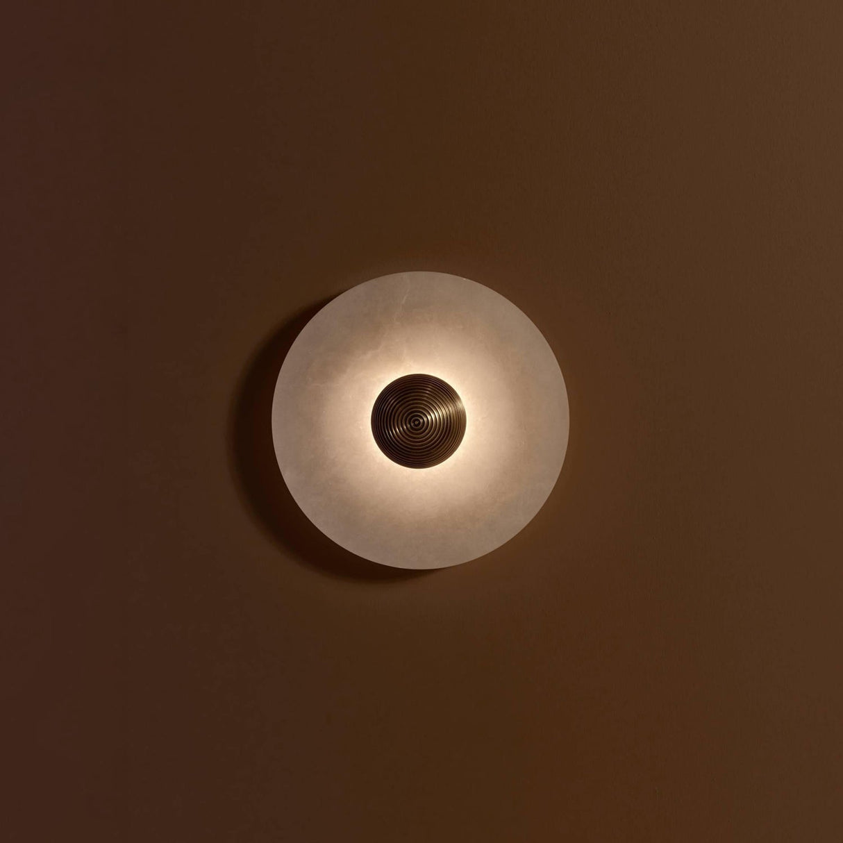 Modern Marble Wall Light  Circular Alabaster Disc Design - Detailed view