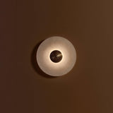 Modern Marble Wall Light  Circular Alabaster Disc Design - Detailed view