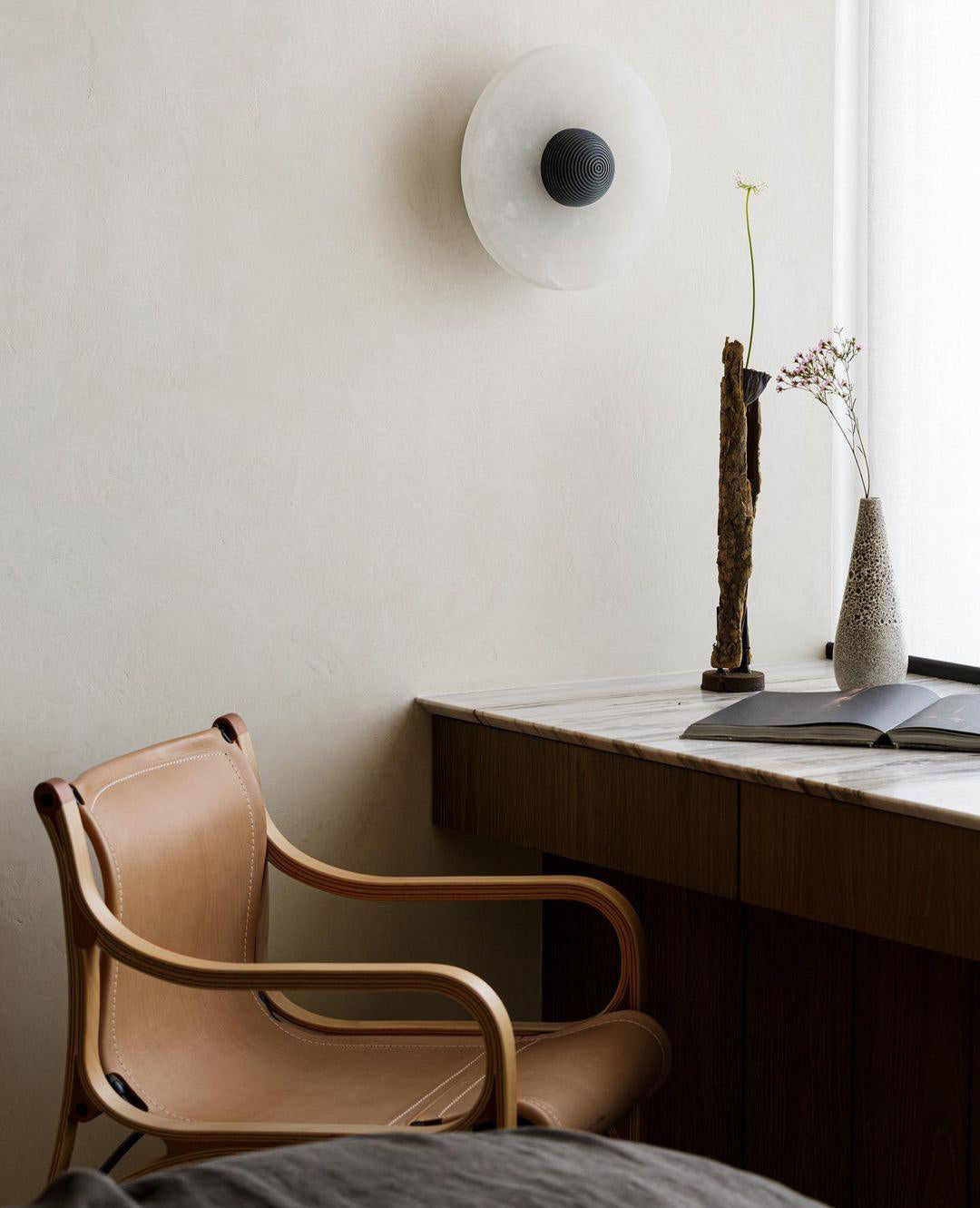 Modern Marble Wall Light  Circular Alabaster Disc Design - Product detail 10