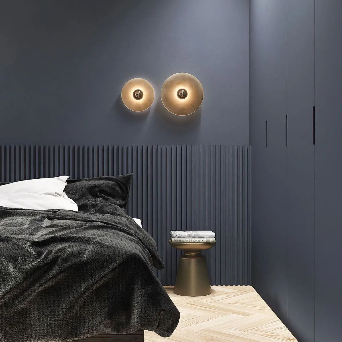 Modern Marble Wall Light  Circular Alabaster Disc Design - Product example