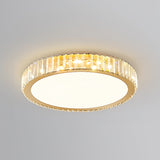 Crystal Ceiling Light  Round LED Chandelier with Gold Finish - Detailed view